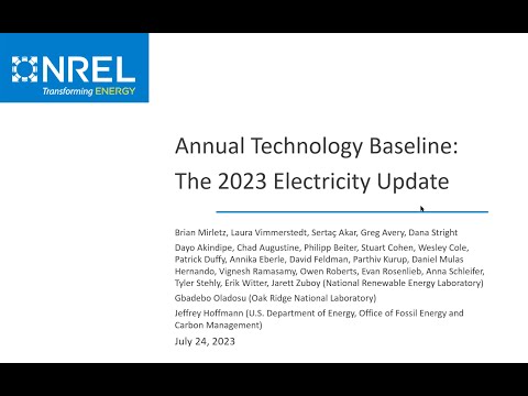 2023 Electricity Annual Technology Baseline (ATB) Webinar