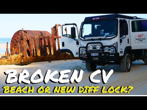 4x4 Isuzu NPS CV Breaks 3 days after diff lock fitted! Was it the beach or the Diff Lock?