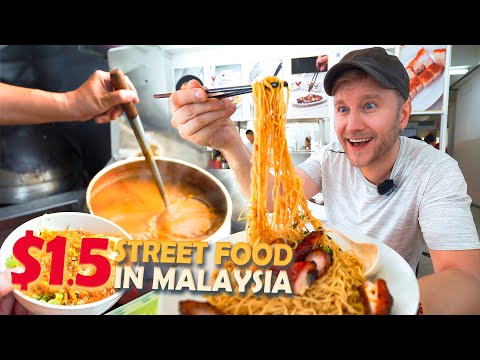 $1.5 Street Food in Malaysia / Huge Malaysian Food Tour / Travel to Penang in 2023