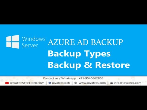Active Directory Backup | Window server BackUp And restore| Backup Types | Backup Admin| JOYATRES