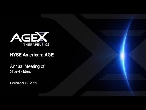 AgeX 2021 Corporate Update (better audio)