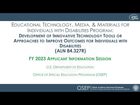 ALN 84.327R_Development Innovative Tech Tools_Approaches_Improve Outcomes_Individuals w Disabilities