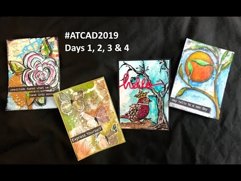 Artist Trading Card A Day 2019 #ATCAD2019 Days 1-4