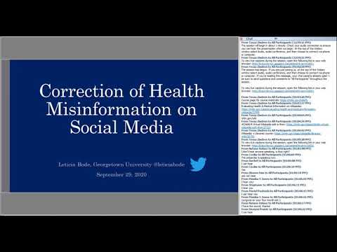 Correction of Health Misinformation on Social Media, September 29, 2020