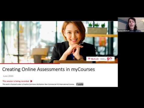 Creating online assessments in myCourses (June 12, 2020)