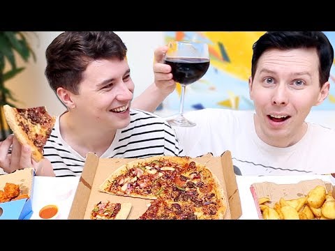 DAN AND PHIL MASSIVE PIZZA MUKBANG