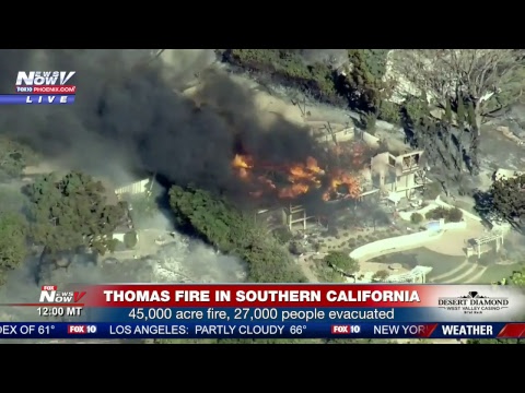 FNN: Wildfires burn in Southern California, President Trump meets with business owners