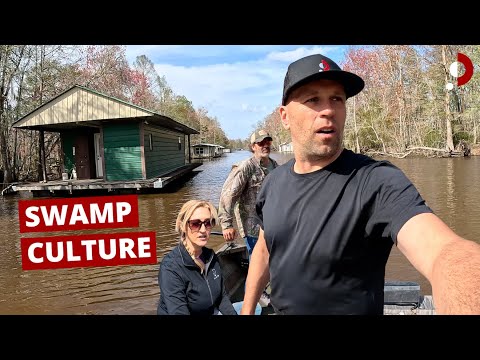 Inside Off-Grid Houseboat Life - Camp in Louisiana Swamp 