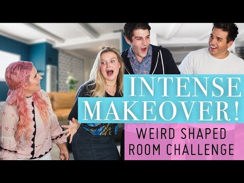 INTENSE Makeover! Weird Shaped Room Challenge!