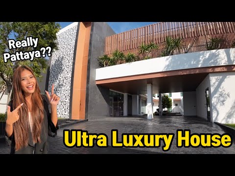 Is it Pattaya??? Touring a 1100SQM Ultra Luxury Private House with Gym, Pool, Elevator!!