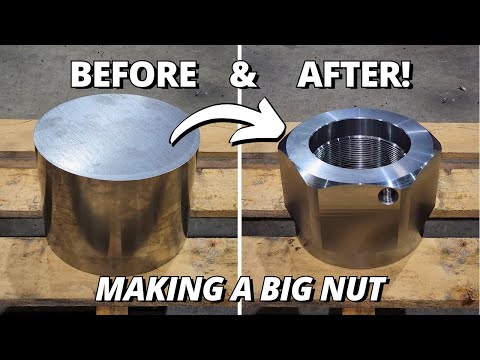 Making a BIG Nut for Hydraulic Cylinder | Machining & Milling