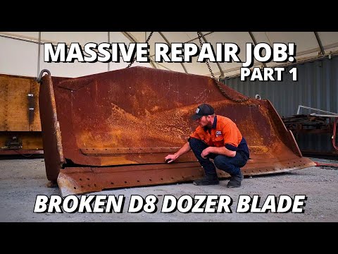 Massive Repair on BROKEN Bulldozer Blade | Part 1 | Gouging & Welding