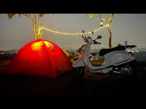 Mini Solo touring - moto camp - ke bukit citamiang | kena hujan sepanjang jalan - vespa sprint s 150