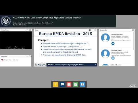 NCUA HMDA and Consumer Compliance Regulatory Update Webinar (11/14/2018)
