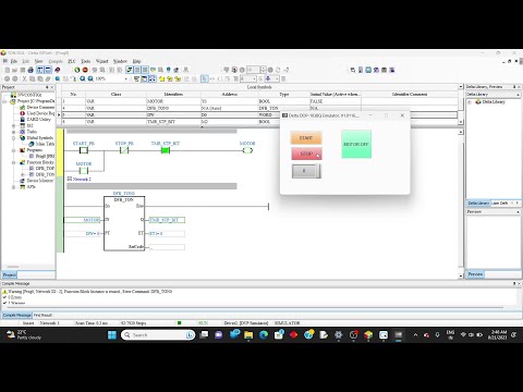 PLC Programming Tutorial: Ladder Diagrams (TON) and HMI Design with ISPSoft & DOPSoft