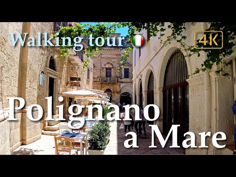 Polignano a Mare, Italy【Walking Tour】With Captions - 4K