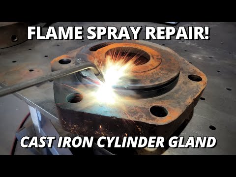 Repair BROKEN Cast Iron Cylinder Gland | Flame Spray Welding