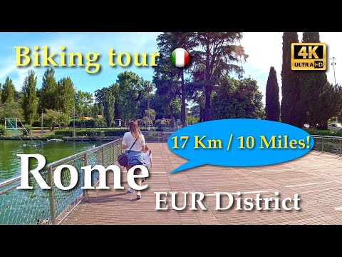 Rome | EUR District, Italy【Biking Tour】With Captions - 4K