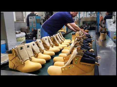 Safety Shoes Mass Manufacturing Process！Impressive Large  Factory!