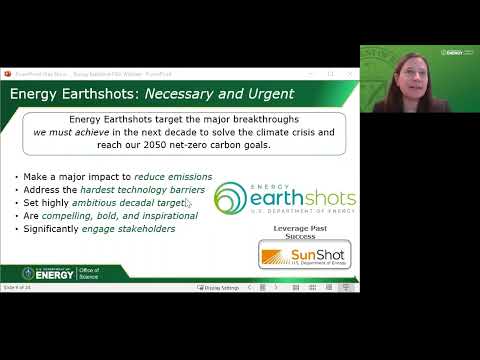 Science Foundations for Energy Earthshots FOA Webinar