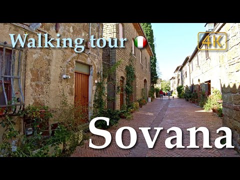 Sovana (Tuscany), Italy【Walking Tour】With Captions - 4K