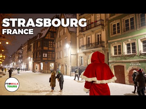 Strasbourg, France Evening Tour - 4K 60fps - with Captions