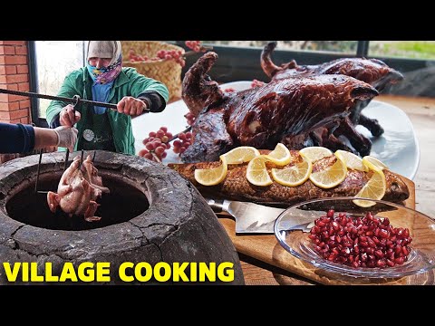 Stuffed Fish & Chicken, Wilderness Cooking in Village of Lankaran | Traditional Food of Azerbaijan