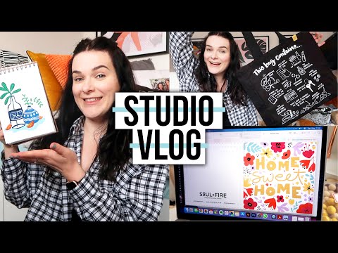 Trying Gouache Painting & Small Business Haul Studio Vlog