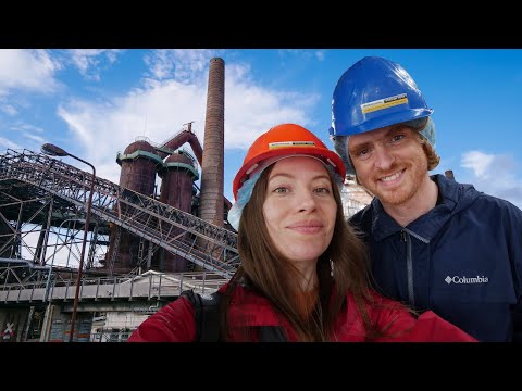 Visiting the ABANDONED IRONWORKS  + City Tour of Saarbrücken, GERMANY 