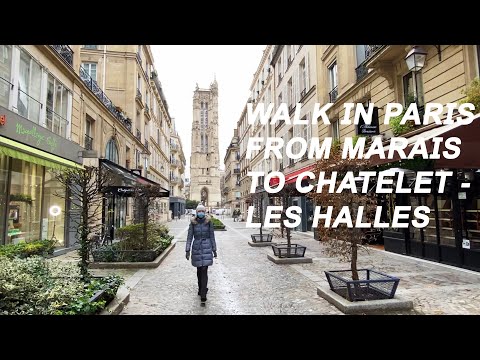 Walk in Paris from Marais to Chatelet - Les Halles