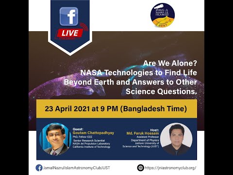 Webinar 10: Are We Alone? NASA Technologies to Find Life Beyond Earth | JNI Astronomy Club, JUST.