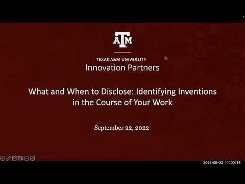 What and When to Disclose: Identifying inventions in the course of your work
