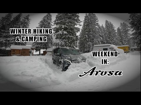 Winter camping and hiking in Arosa, Switzerland. English subtitles.